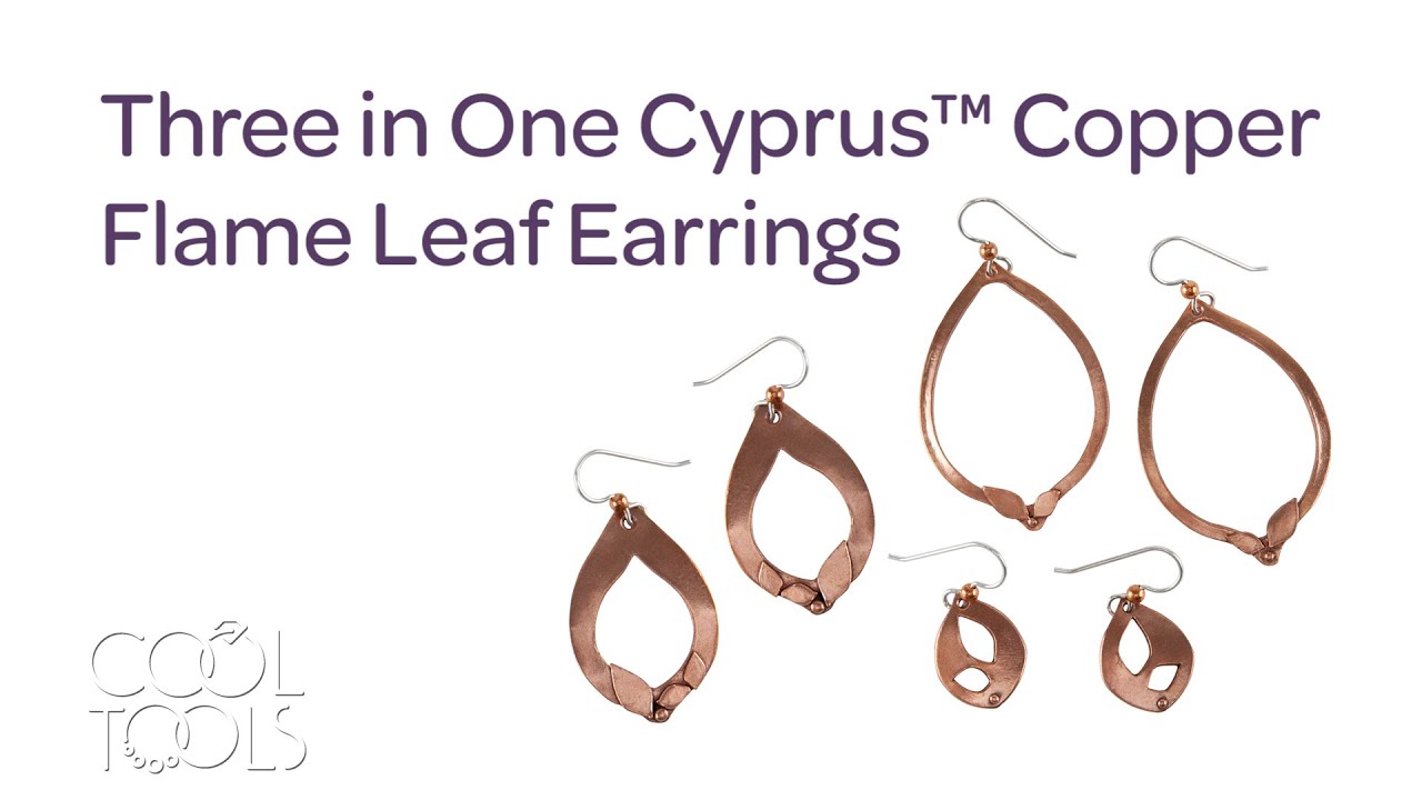 Cool Tools | Three in One Cyprus™ Copper Flame Leaf Earrings by Cindy Pope