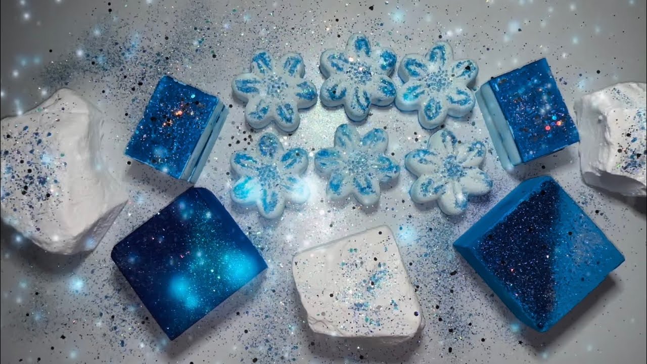 ✨💙🦋💨🩵✨ BlueTIFUL Dust w/ Blurple powder play || Ft. @GlitterHandsASMR Rocks 🪨🤍