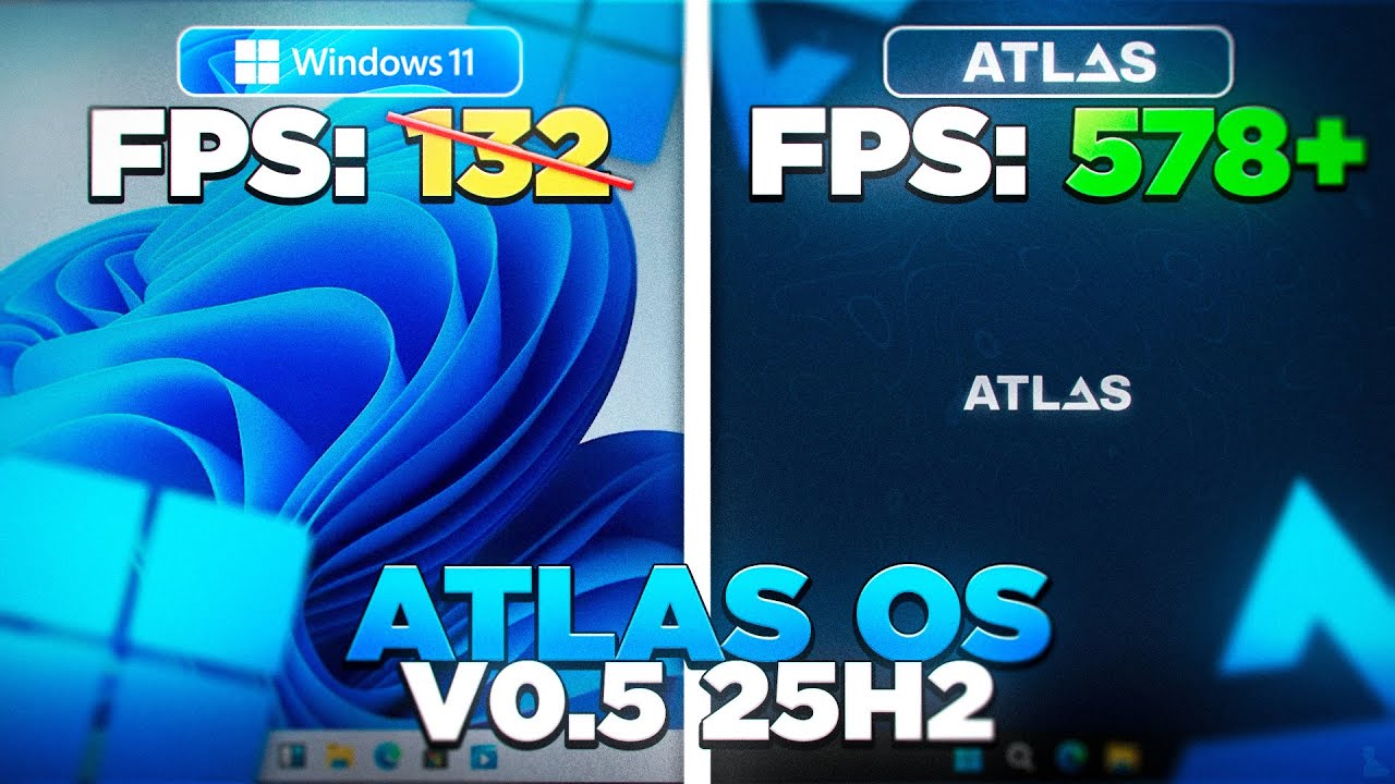 ATLAS OS v0.5 - O WINDOWS LEVE OTIMIZADO QUE AUMENTA FPS E REDUZ INPUTLAG! (25H2)