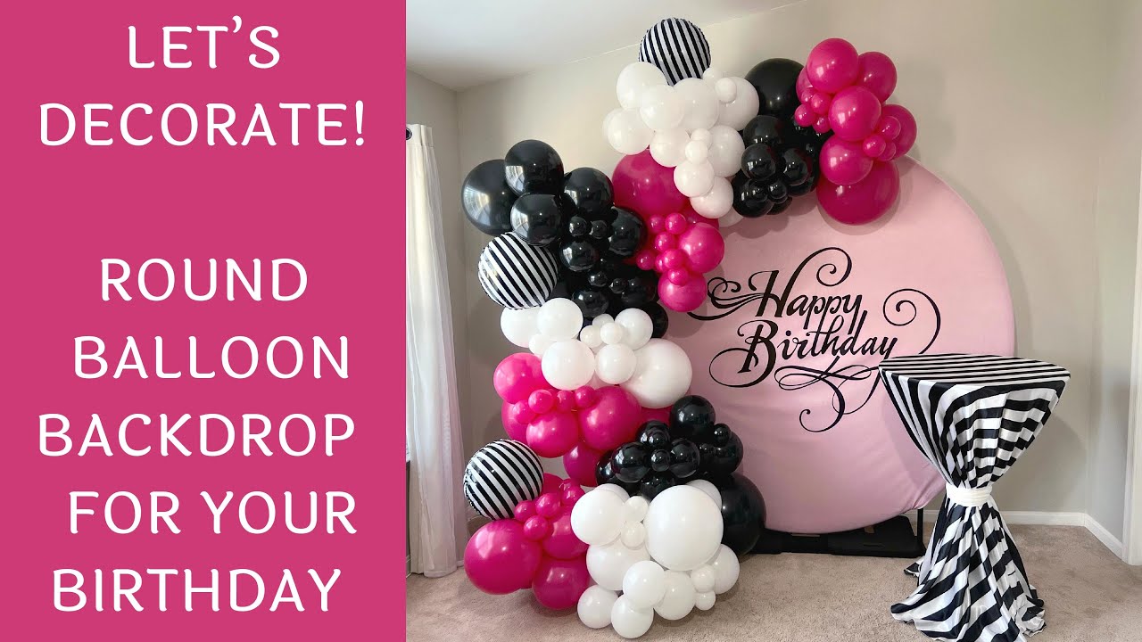 Hot Pink Round Balloon Backdrop For A Birthday Party | Time-Lapse Balloon Garland Setup