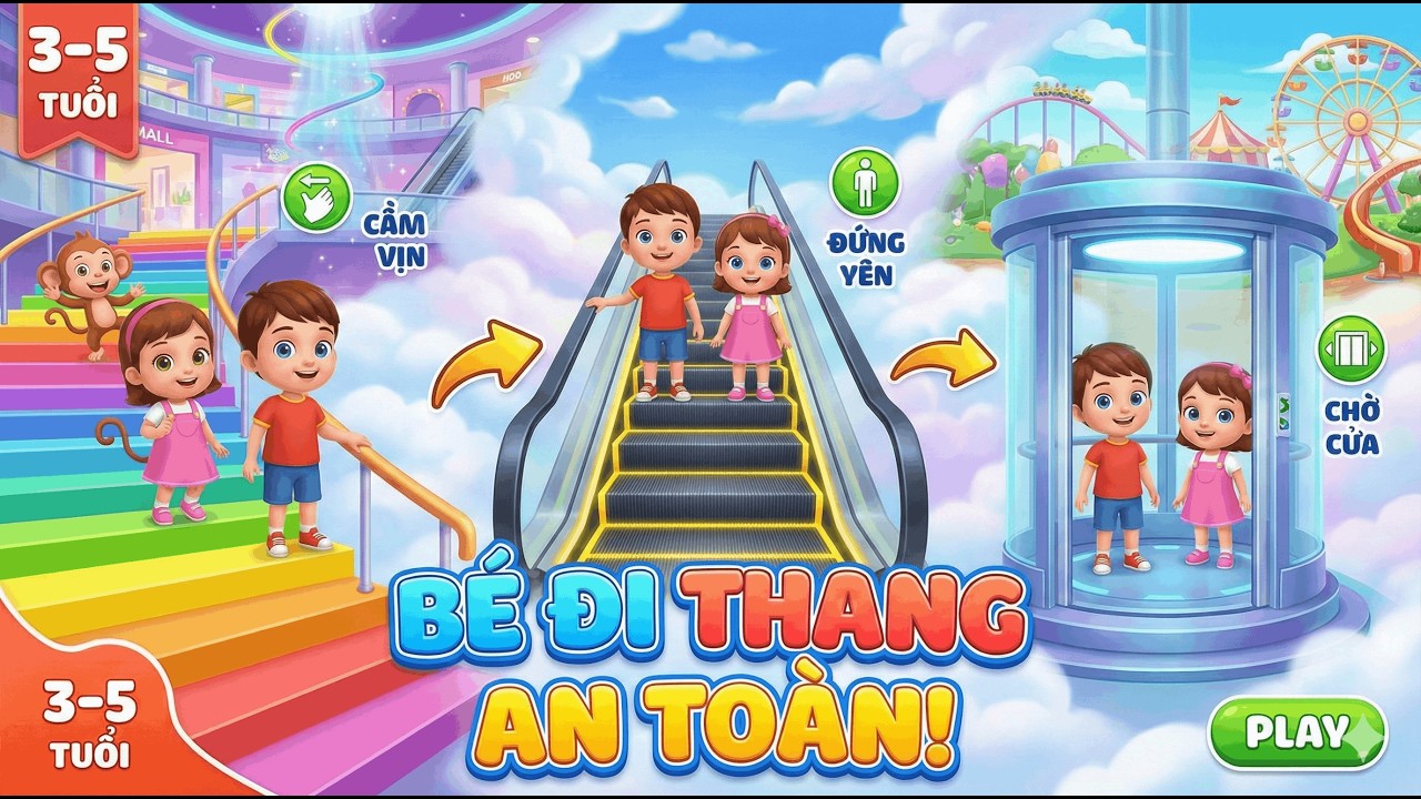 Dạy Bé Kỹ Năng An Toàn Khi Đi Thang Máy & Thang Cuốn 🏢 | ChiChi Cat TV