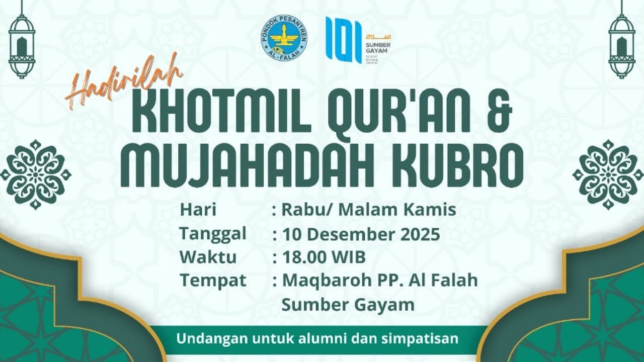 Khotmil Qur'an & Mujahadah Pra Harlah Ke-101 PP Al Falah Sumber Gayam