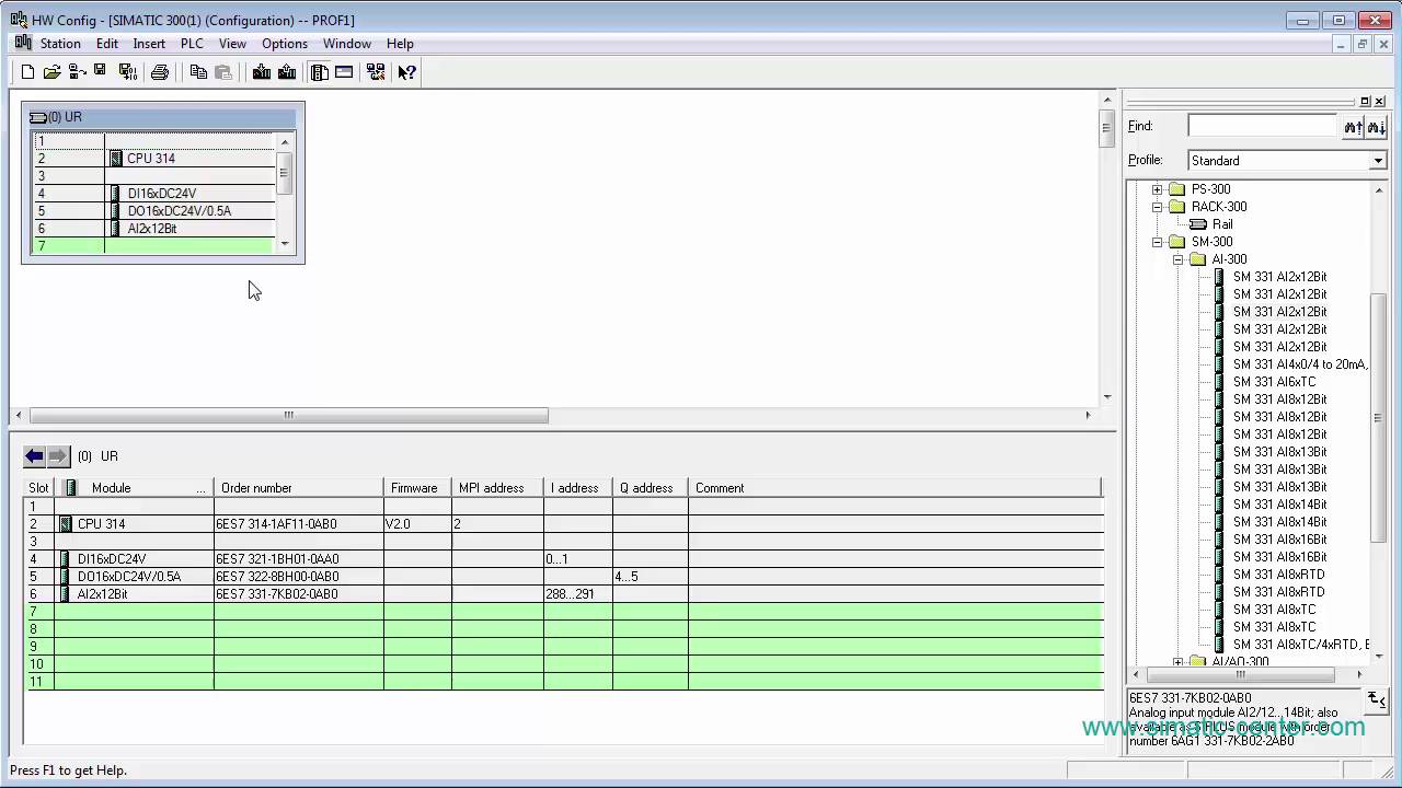 Конфигурирование станции SIMATIC S7-300