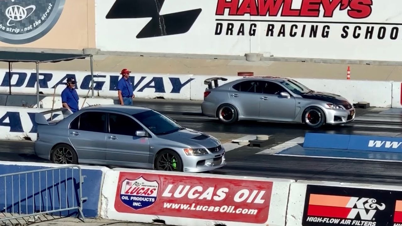 Lexus ISF vs Evo 9 - Drag Race