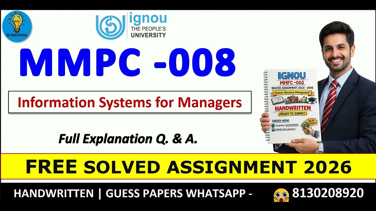 FREE IGNOU MMPC-008 Solved Assignment 2025–26 | Information Systems for Managers | 100% Accepted