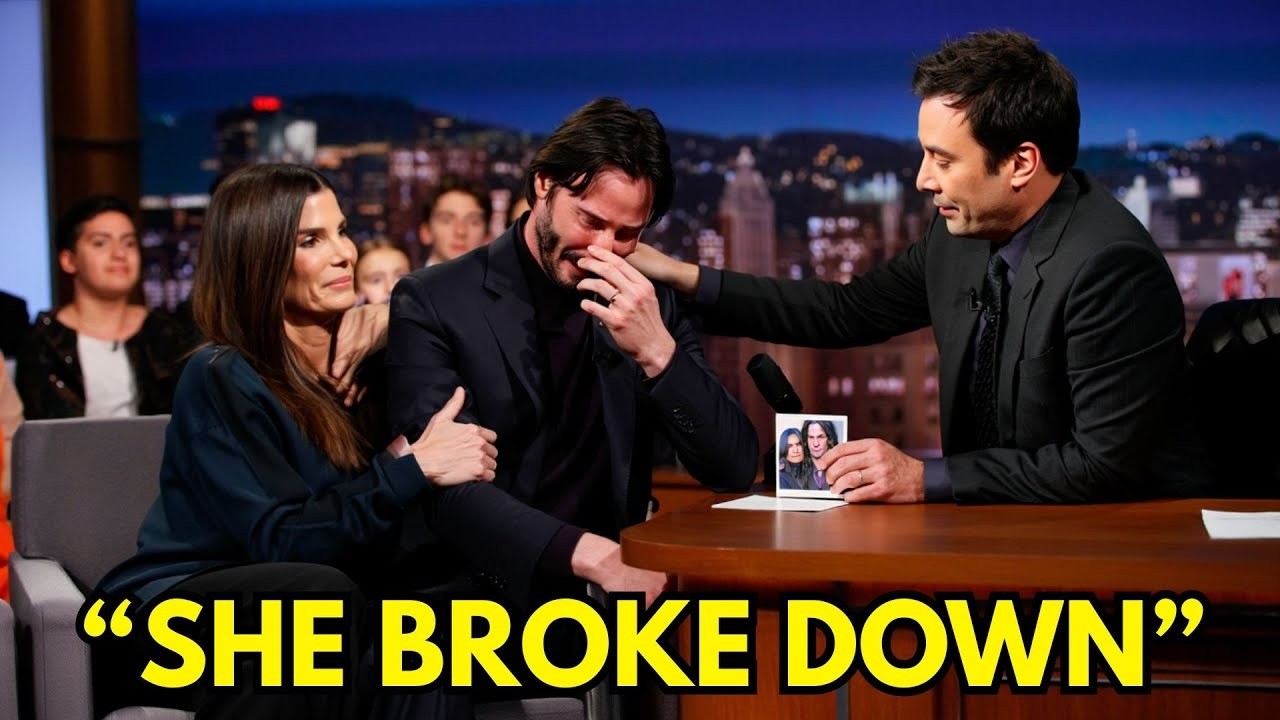 Jimmy Fallon Speechless When Sandra Bullock Suddenly Cries After Seeing Keanu Reeves In The Crowd