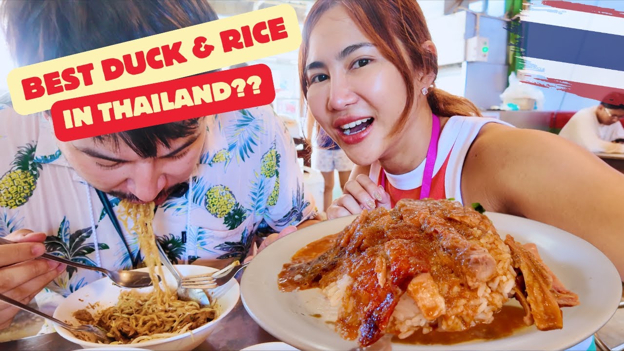 THAILAND AMAZING Duck & Rice in PARADISE, Koh Tao. Well known local STREET FOOD test by Thai couple