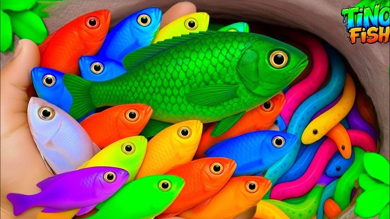 I find colorful ornamental fish in tiny pond, platy fish, baby turtle, goldfish, betta fish, eel,koi