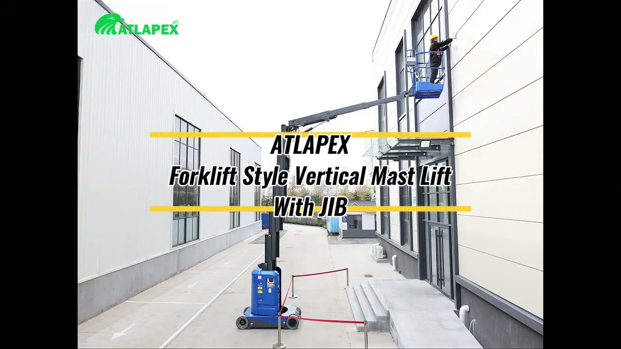🚀  ATLAPEX Forklift‑Style Vertical Mast Lift with JIB ✨