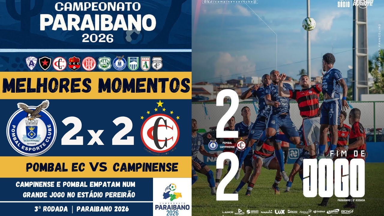 Pombal vs Campinense | Melhores Momentos | 3ª Rodada | Campeonato Paraibano 2026