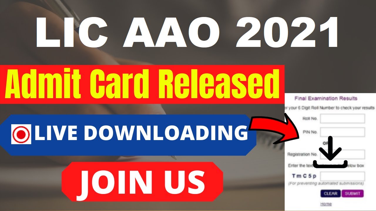 LIC AAO Admit Card 2021 (Released) - Download AAO, AE 2021 Hall Ticket Here