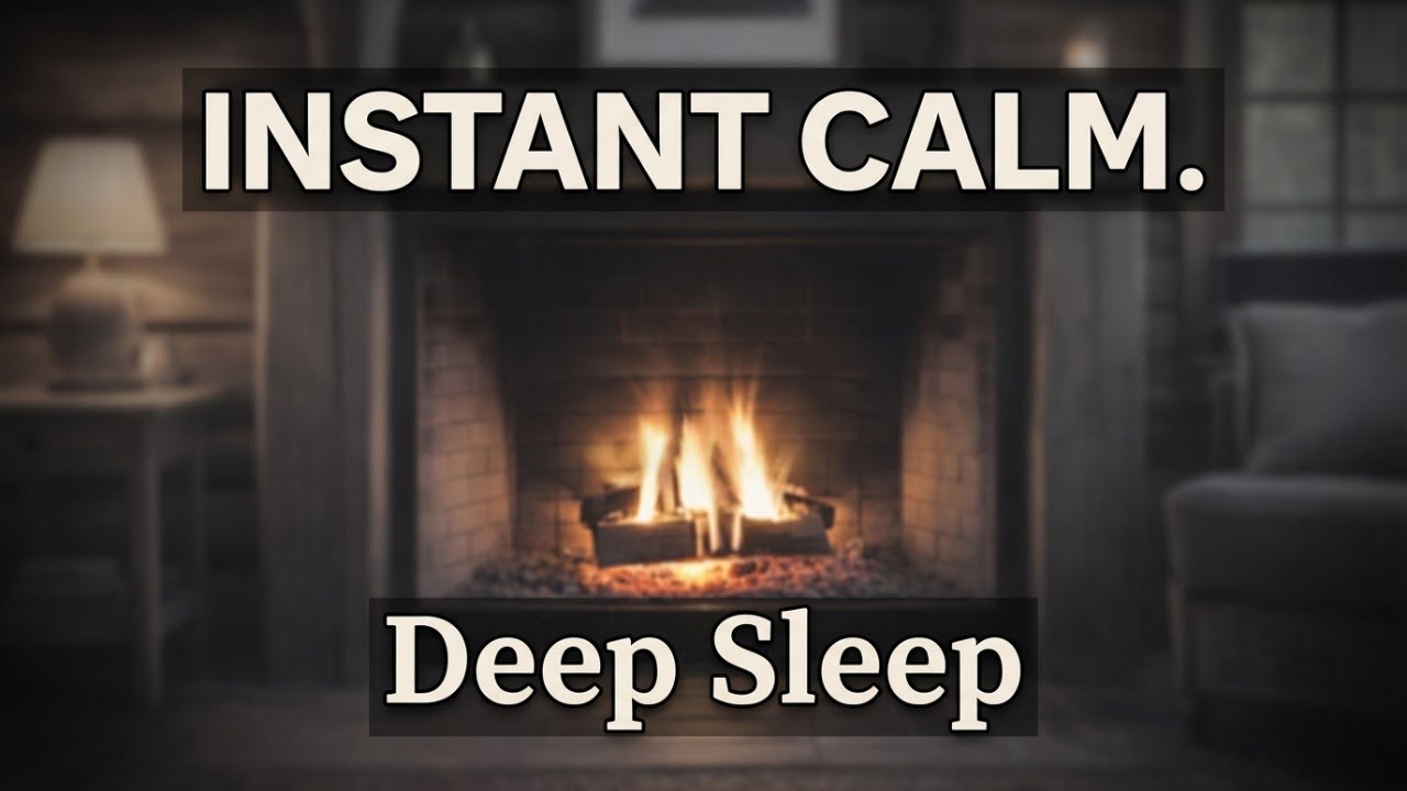 Relaxing Piano Music + Crackling Fireplace | Meditation & Deep Sleep Music