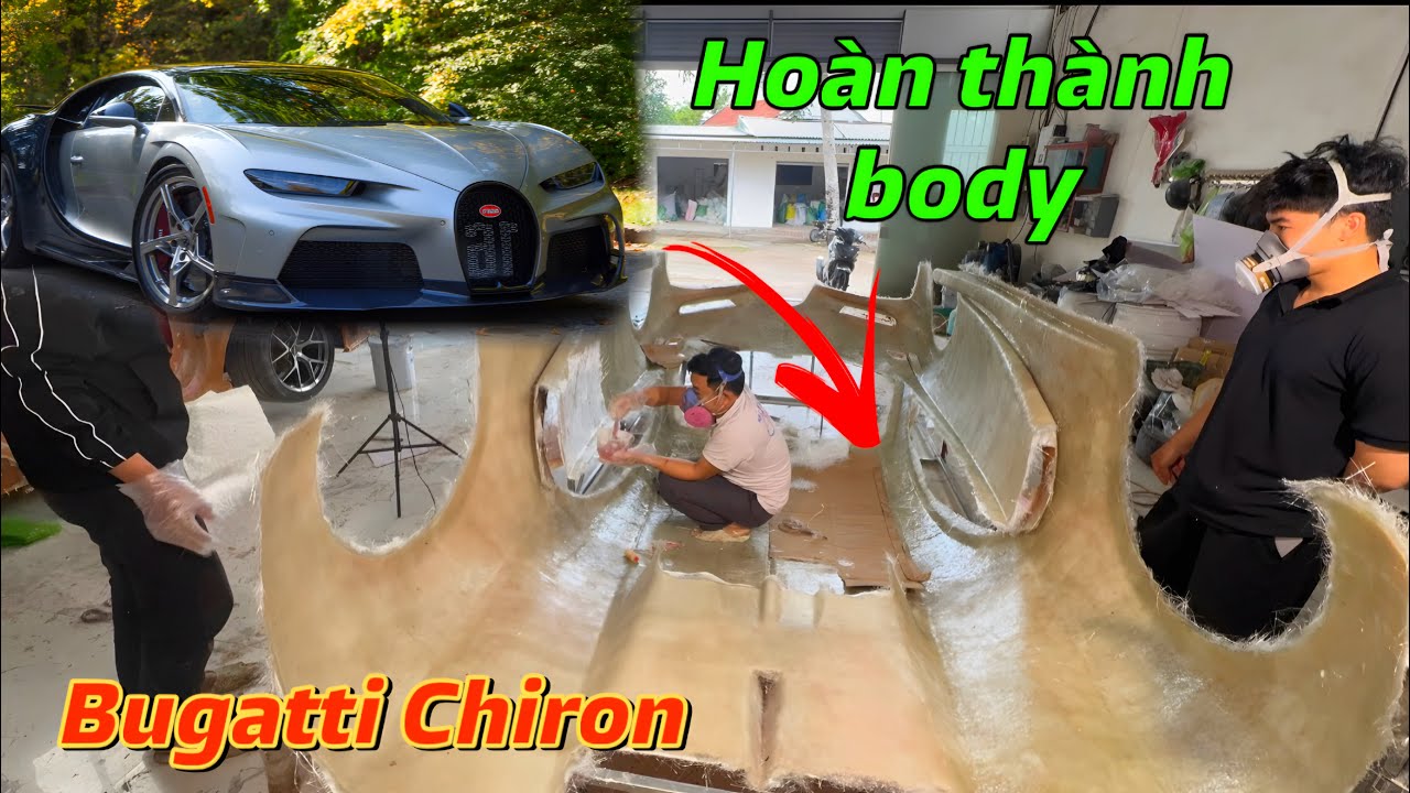 Hoàn thành đúc body cho siêu xe Bugatti Chiron, hóng bề mặt body