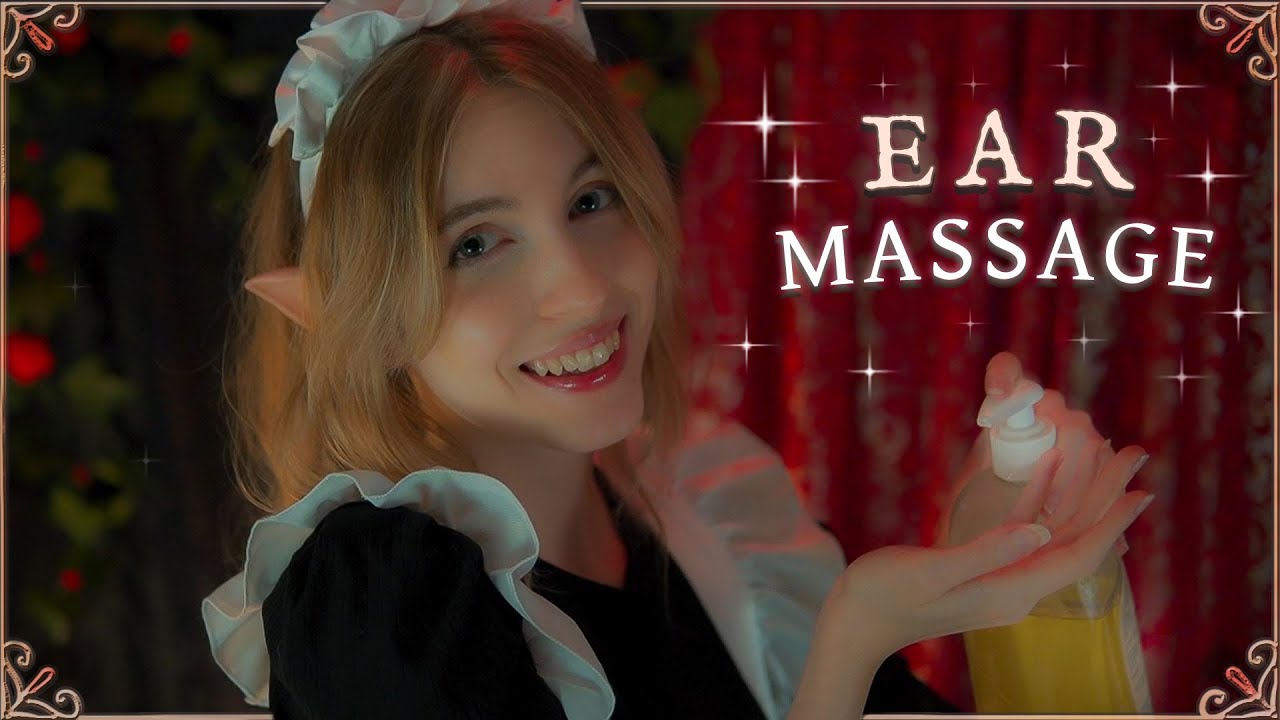 ASMR EAR MASSAGE 👑 SIRVIENTA de la REINA Elfa Oscura ❤️🏰