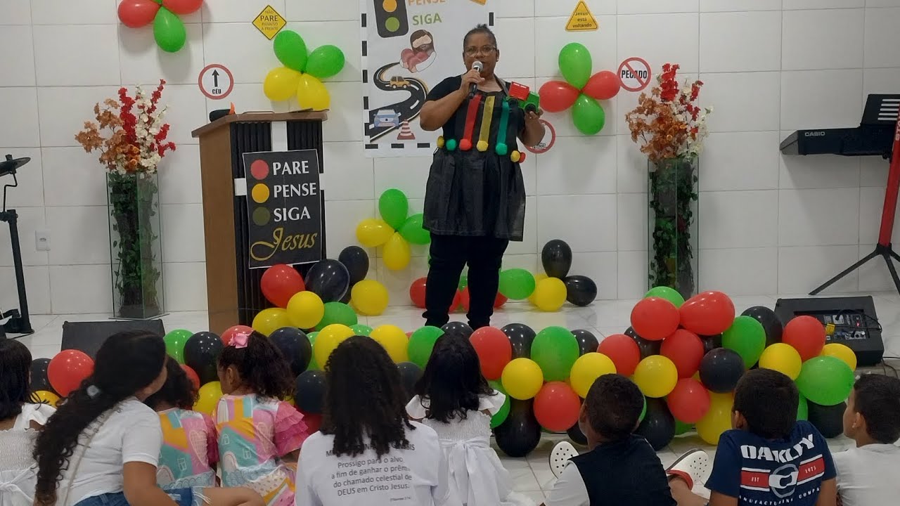 ❤️ PARE  💛 PENSE  💚 SIGA A JESUS - CULTO INFANTIL