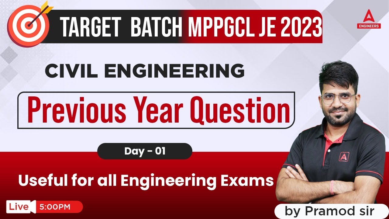 MPPGCL Recruitment 2023 | MPPGCL Previous Year Question Paper Civil Engineering | Day 1 | Pramod Sir