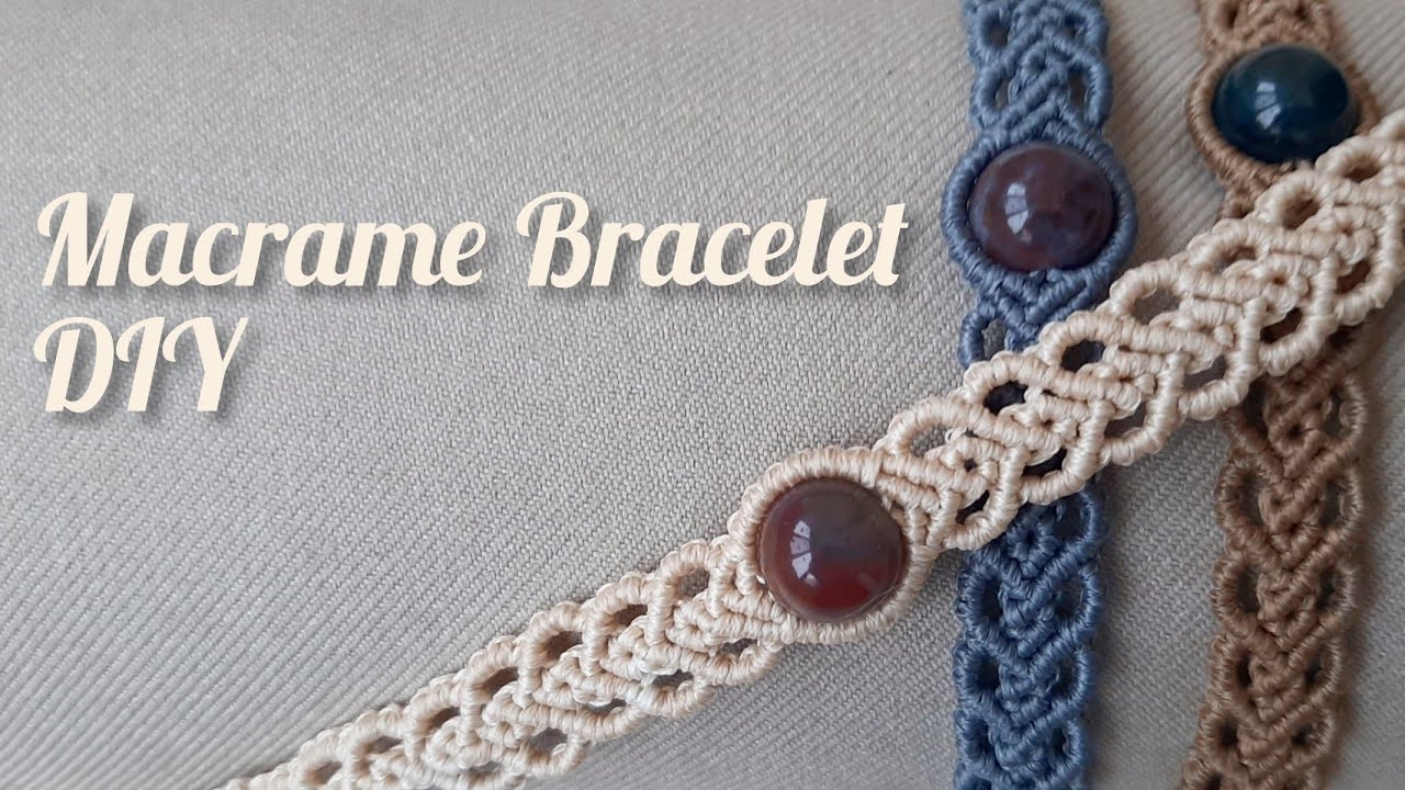 Macrame bracelet with agate |Браслет макраме с агатом