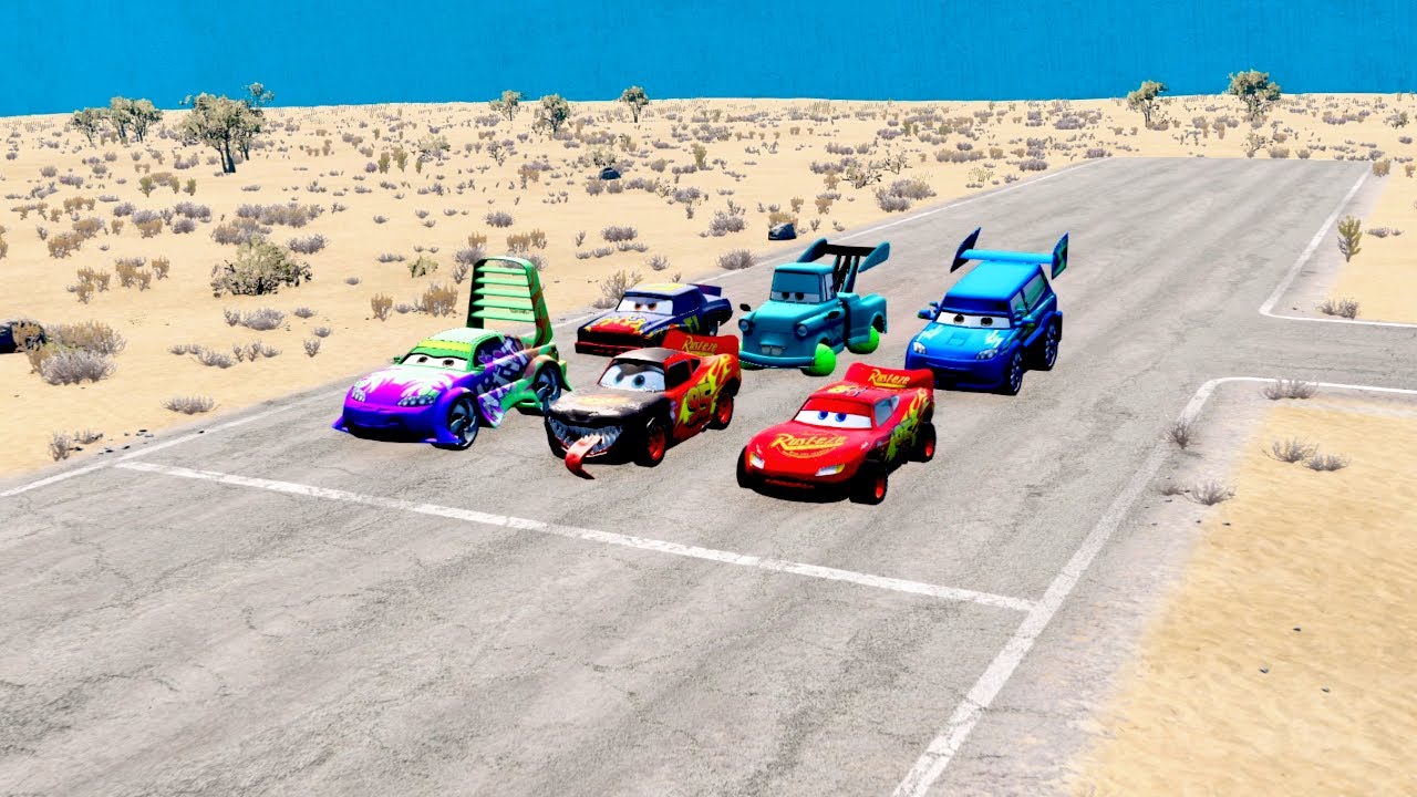 Pixar Cars Physics Test 😱 Cars vs Impossible Obstacles | BeamNG.drive