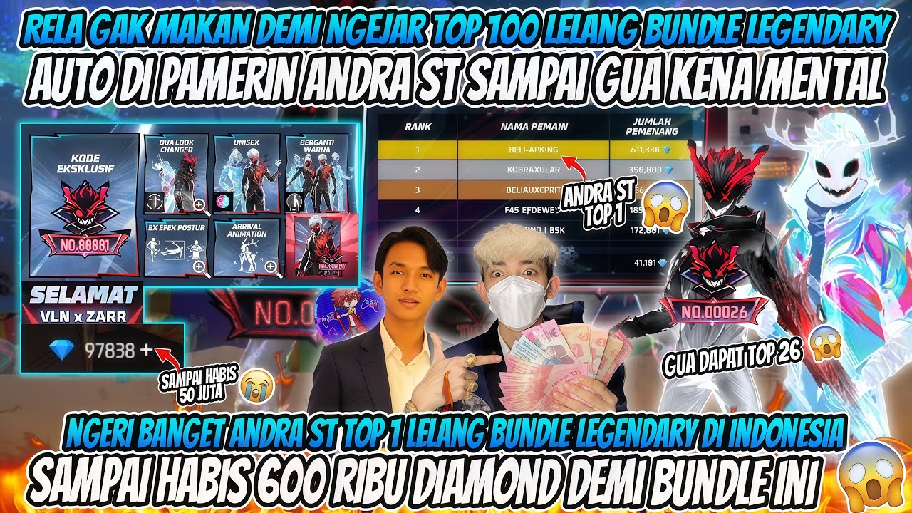 NGERI BANGET ANDRA ST TOP 1 LELANG BUNDLE LEGENDARY ABIS 80 JUTA DI PAMERIN SAMPAI GUA KENA MENTAL 😱