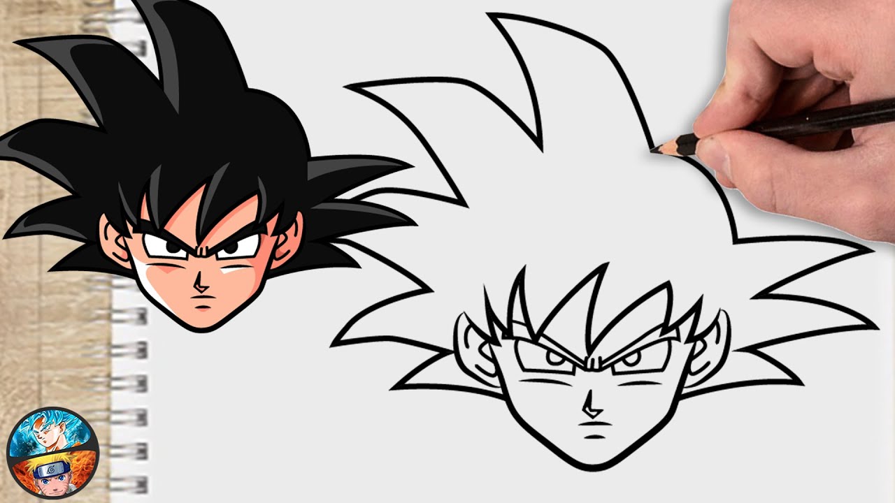COMO DIBUJAR A GOKU FÁCIL DRAGON BALL dibujos paso a paso - how to draw goku easy