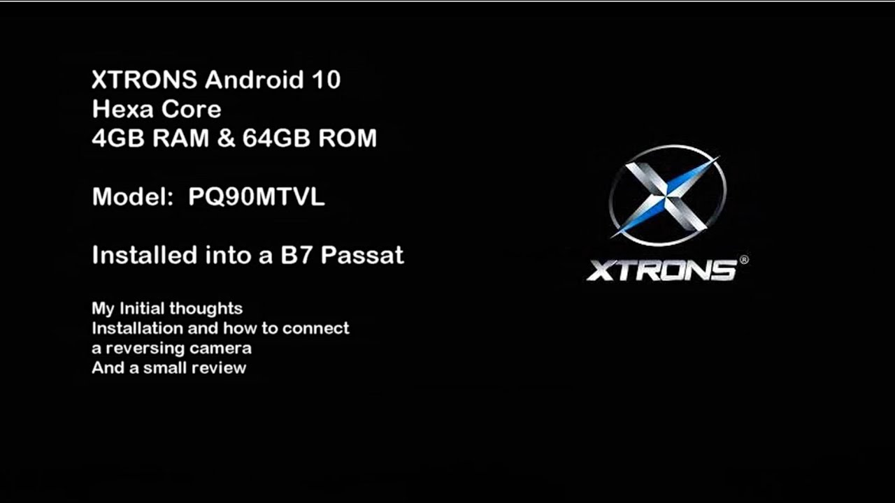 XTRONS PQ90MTVL Android 10 head Unit installed into a B7 Passat