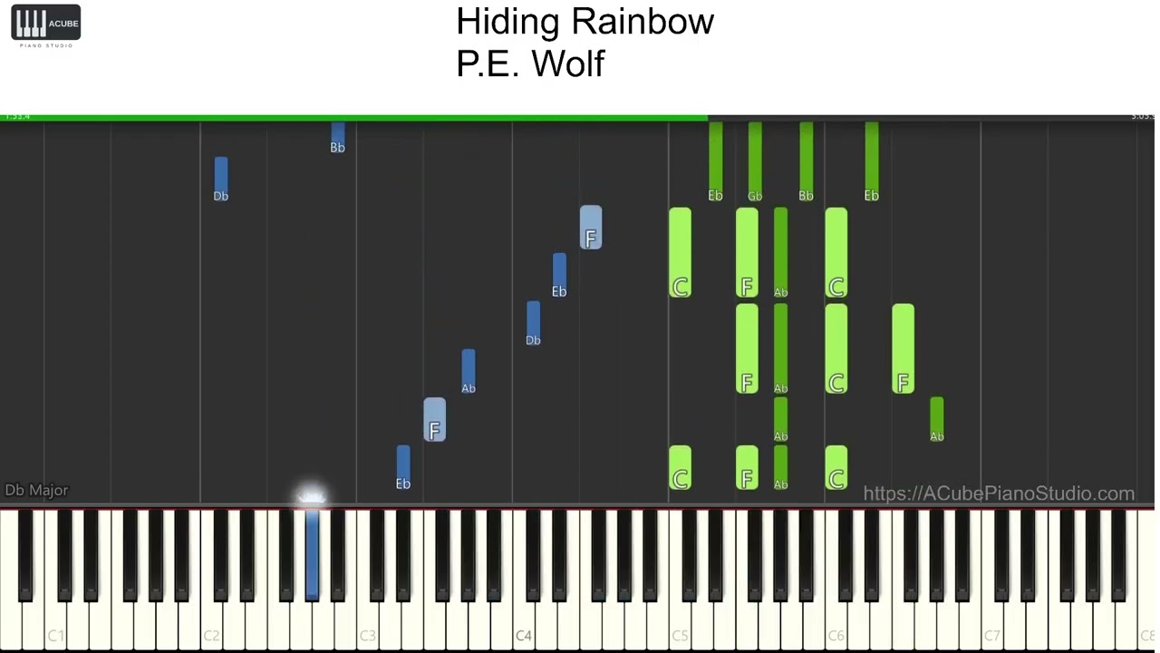 Hiding Rainbow - P.E Wolf ABRSM Grade 8 'Bujkáló szivárvárny' B16 Falling Notes- Play Along Tutorial