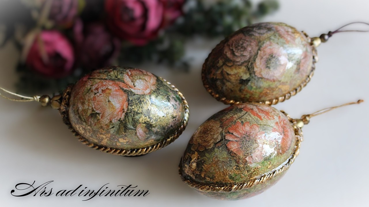 Vintage Easter eggs. / Wielkanocne jaja w stylu vintage. Decoupage tutorial.