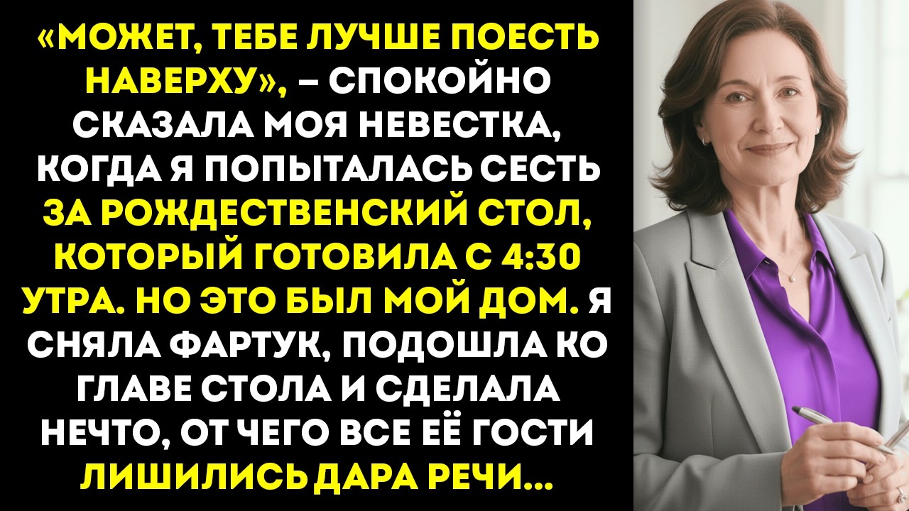 «Может, вам будет комфортнее наверху», — спокойно сказала моя невестка… в доме, который я…
