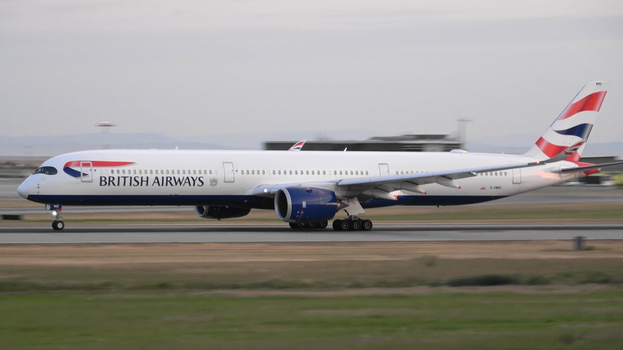 British Airways A350 takes off from Vancouver