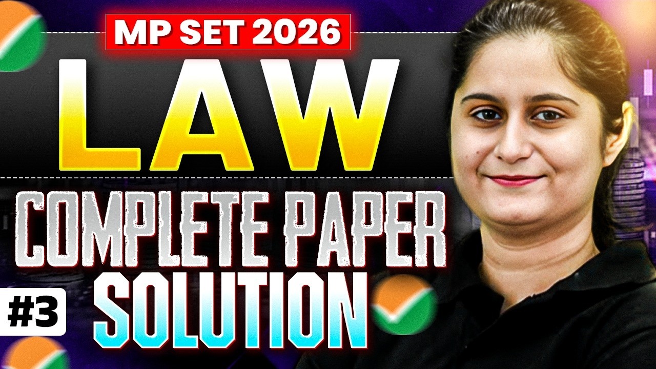MP SET Law Solution 2024 | MP SET Paper solution 2024 #3 | MP SET 2024 Law Solution