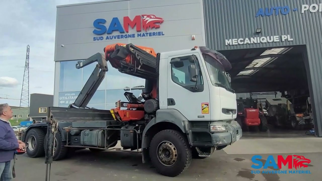Camion grue ampliroll Renault Kerax 420 DCI Grue - SAM