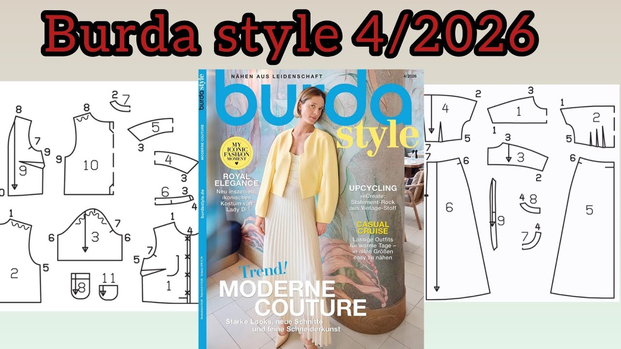 Burda style 4/2026 , full preview and complete line drawing &hearts;️
