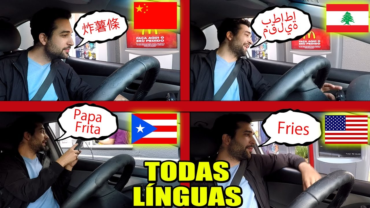 COMPRANDO BATATA FRITA EM TODAS AS LÍNGUAS NO MESMO DRIVE THRU