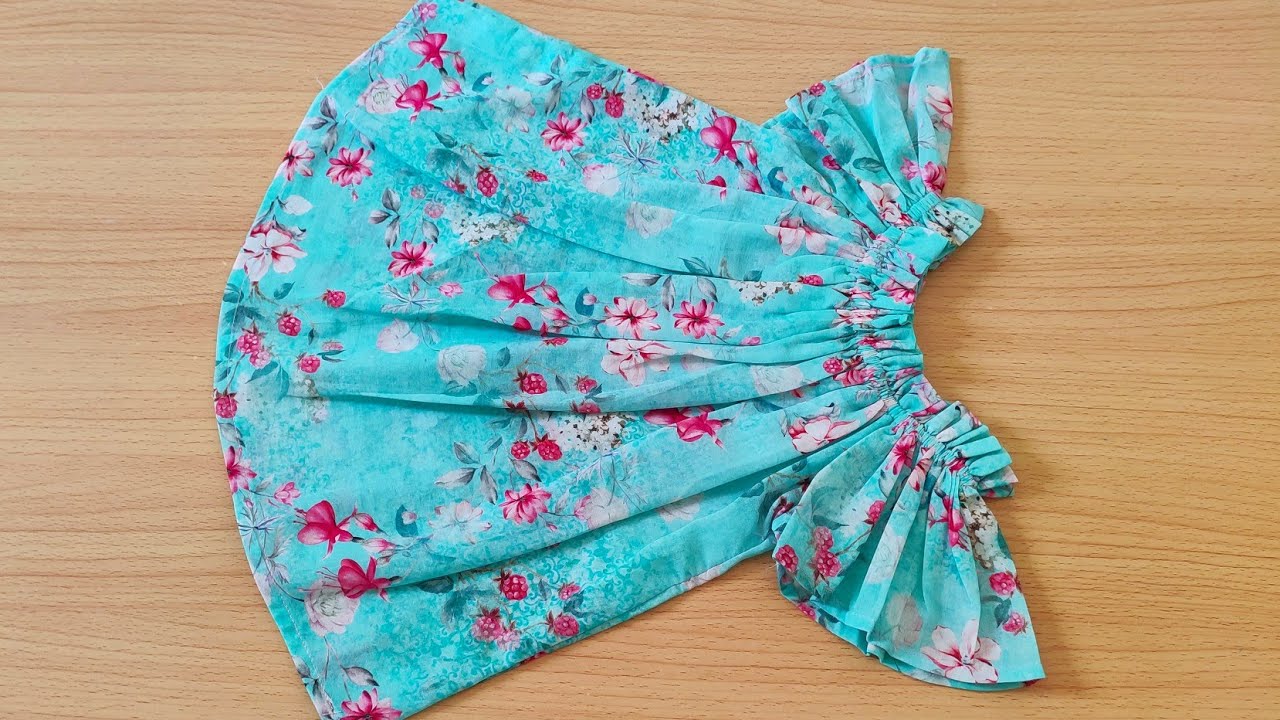 DIY:summer baby frock cutting and stitching for beginners / 9 month to one year baby girl top design