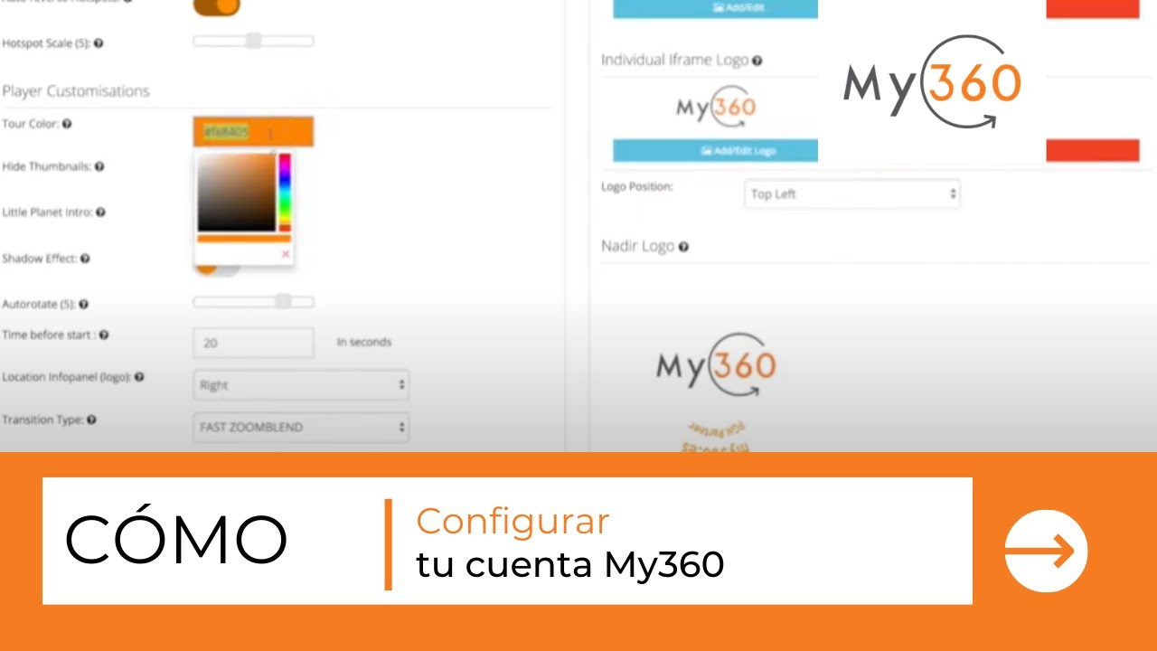 Configuracion de tus tours | My360 Software de Tours Virtuales