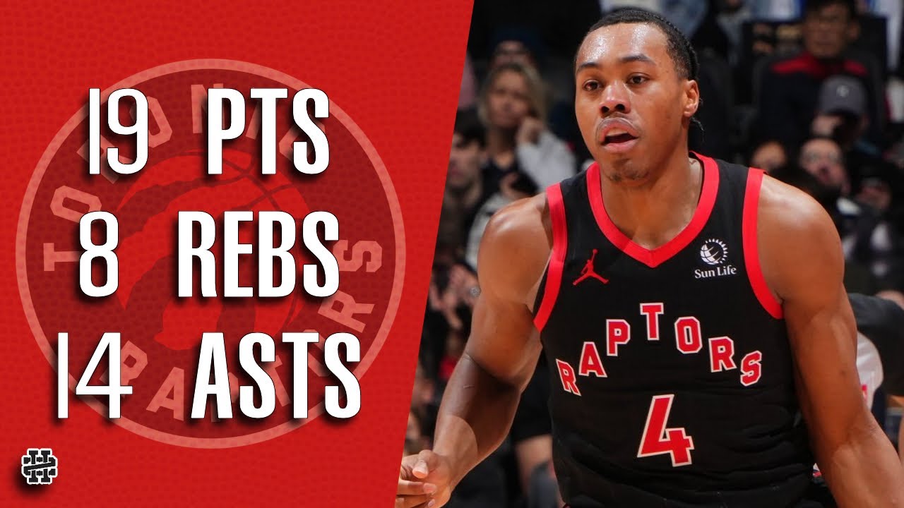 Scottie Barnes 19 pts 8 rebs 14 asts vs Mavericks 24/25 season