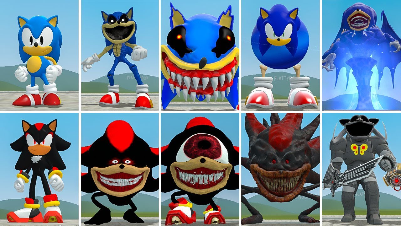 NEW ALL SONIC SHADOW TAPES VS ALL NEW SONIC CTHULHU 1-2 FAMILY ? in Garrysmod!,...