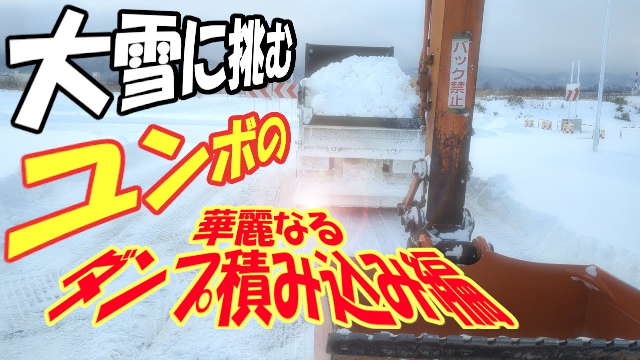 北海道の大雪！ユンボでダンプ積み込み編 #backhoe #yumbo #バックホー #ユンボ #除雪 #作業配信 #北海道 #howto #操作方法 #大雪 #snowplow