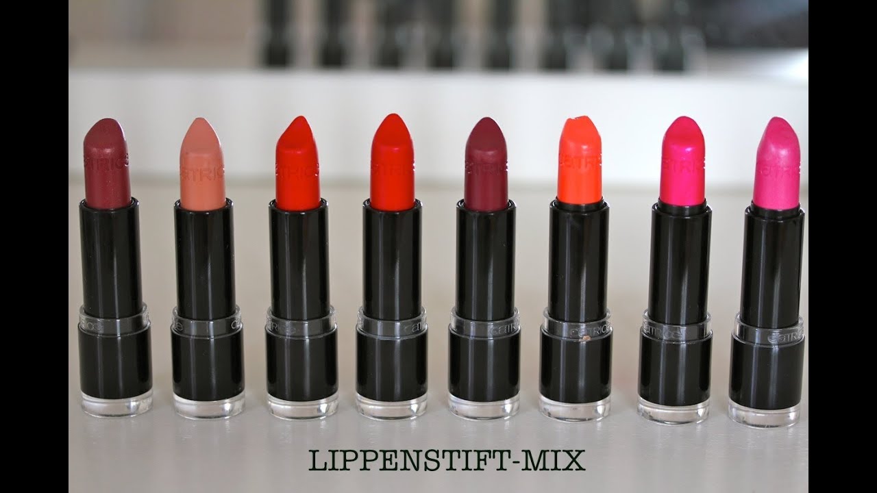 Lippenstift-MIX - ein Look mit vielen verschiedenen Lippenstiftfarben