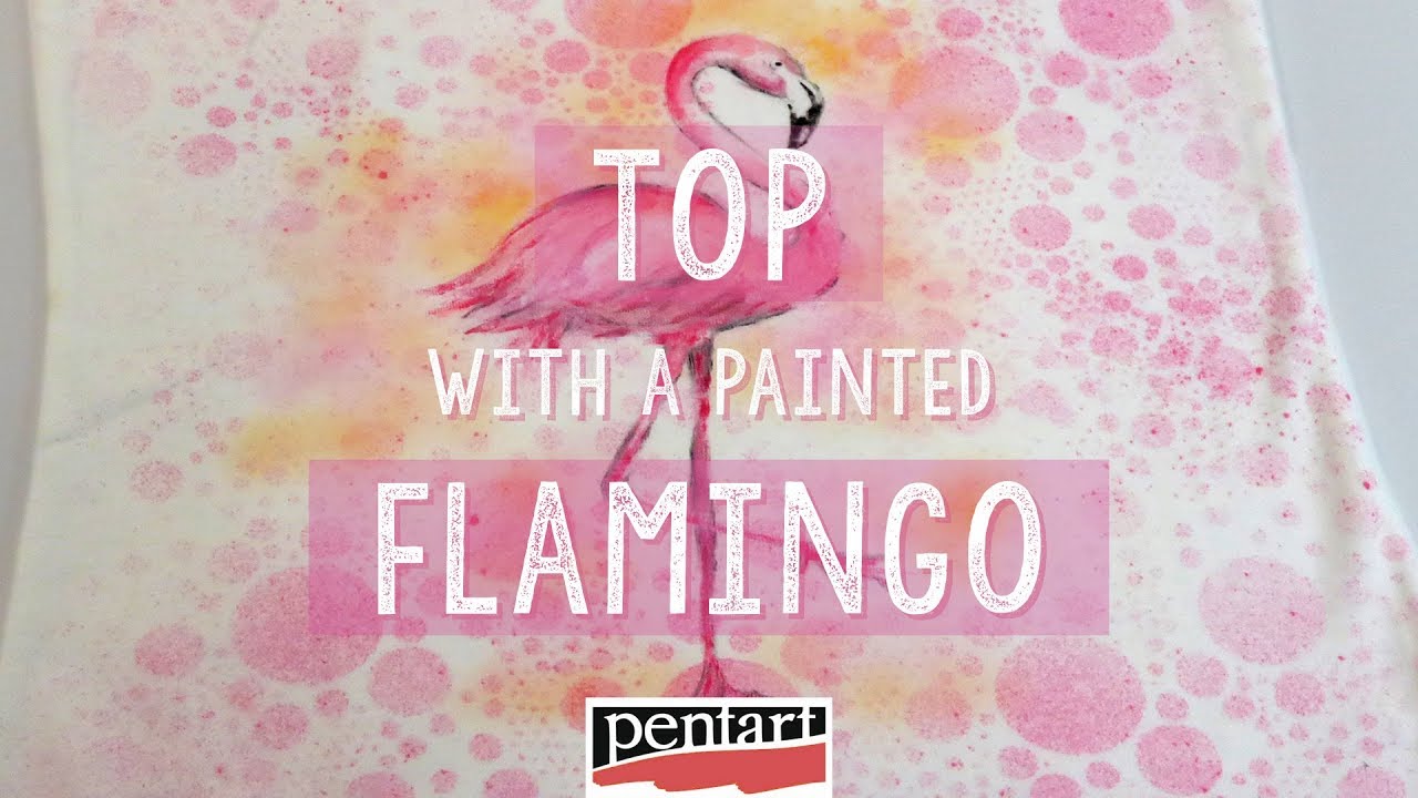 Flamingó mintás póló // Top with a painted flamingo
