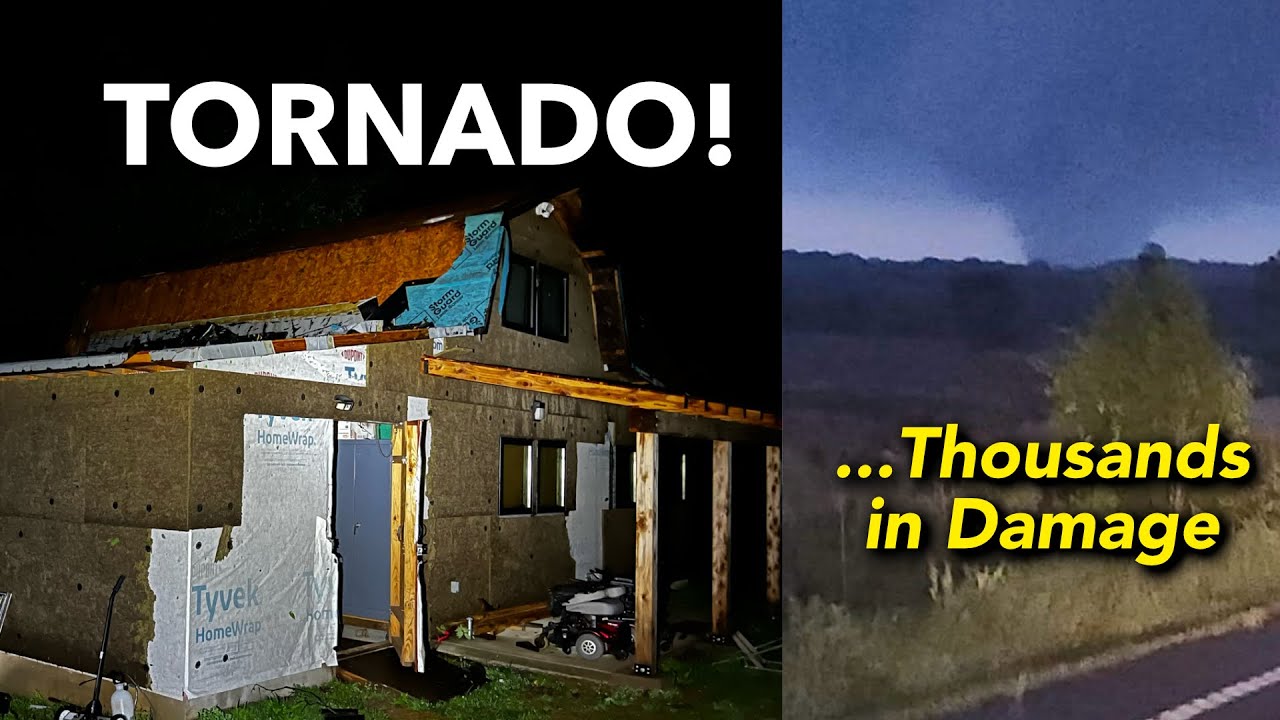 Our Tiny House got hit by a tornado (Solar Array Destroyed!) | Abandoned Shed to Tiny House