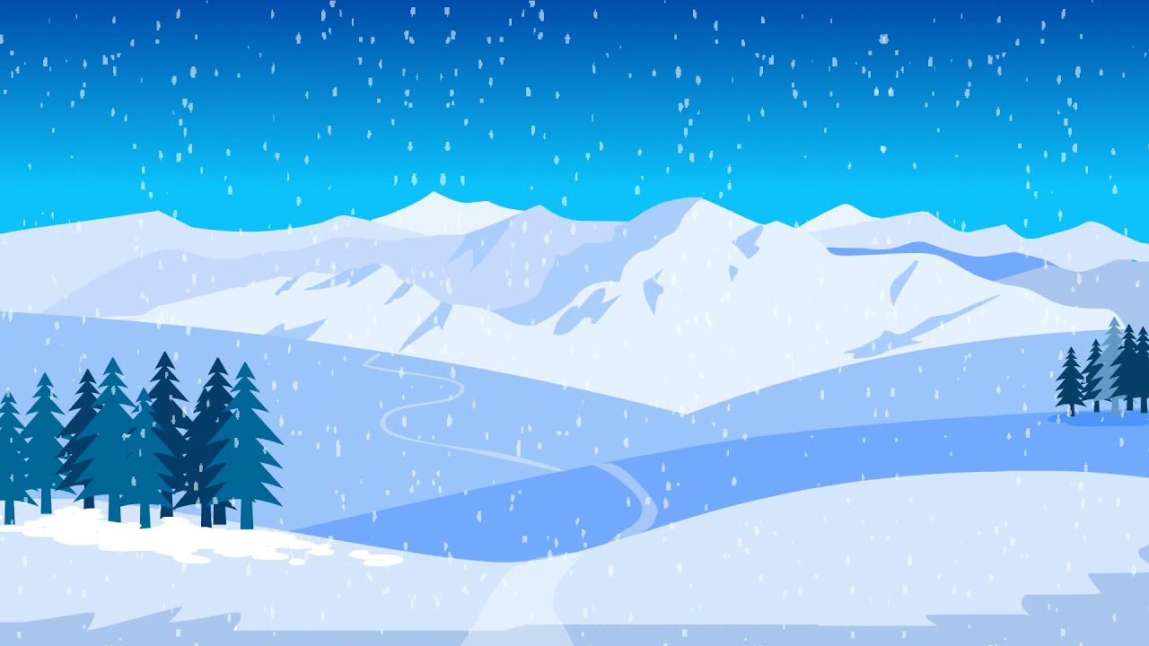 Snowy Mountains | valley | animated  background relaxing video wallpaper loop | vlog & kids | Nature