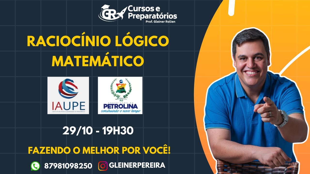💥 LIVE DE RACIOCÍNIO LÓGICO – BANCA IAUPE 💥