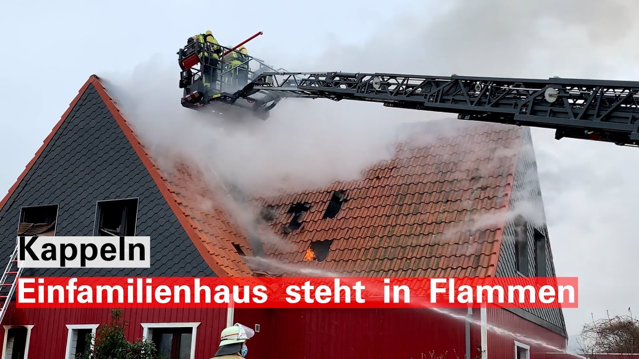Feuer in Kappeln: Großeinsatz der Feuerwehr