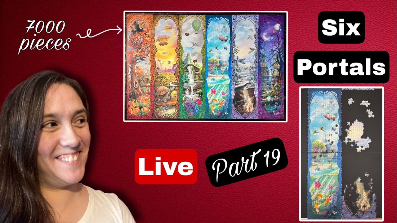 Building section B of the 7000 PIECE Six Portals puzzle by Ravensburger LIVE! Part 19