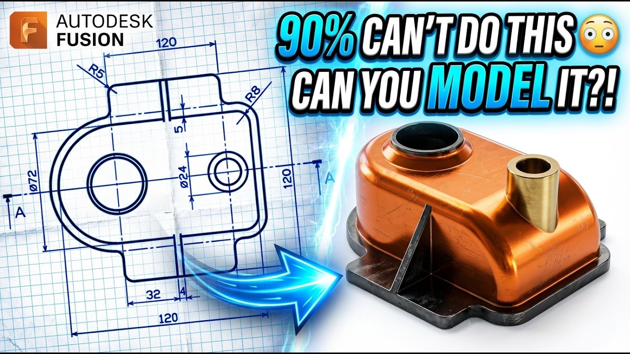 Сможете ли вы создать эту модель? Задание Fusion 360 - Catics 3D01-03