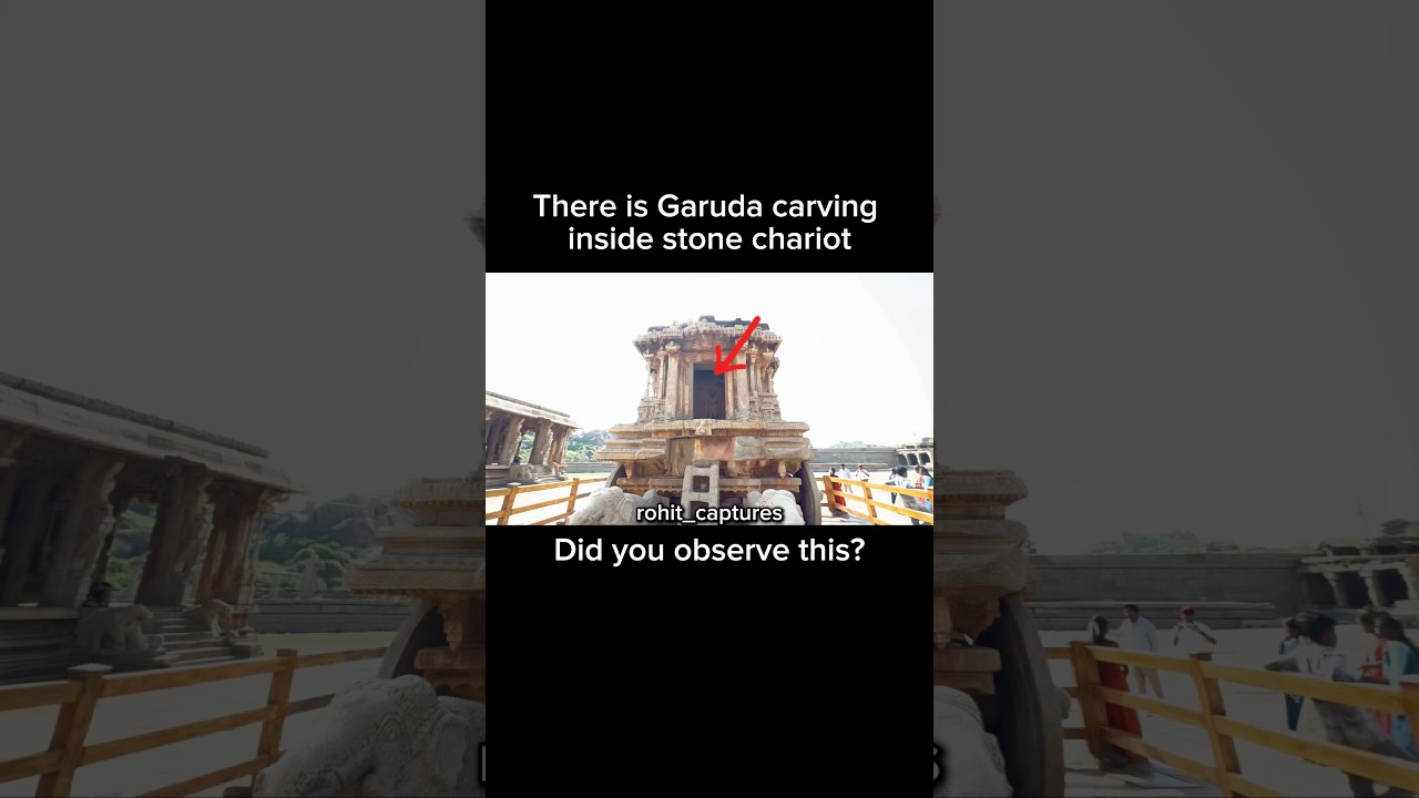 Garuda carving inside stone chariot Hampi #history #hampitemple4k #tirupatibalaji #ancient