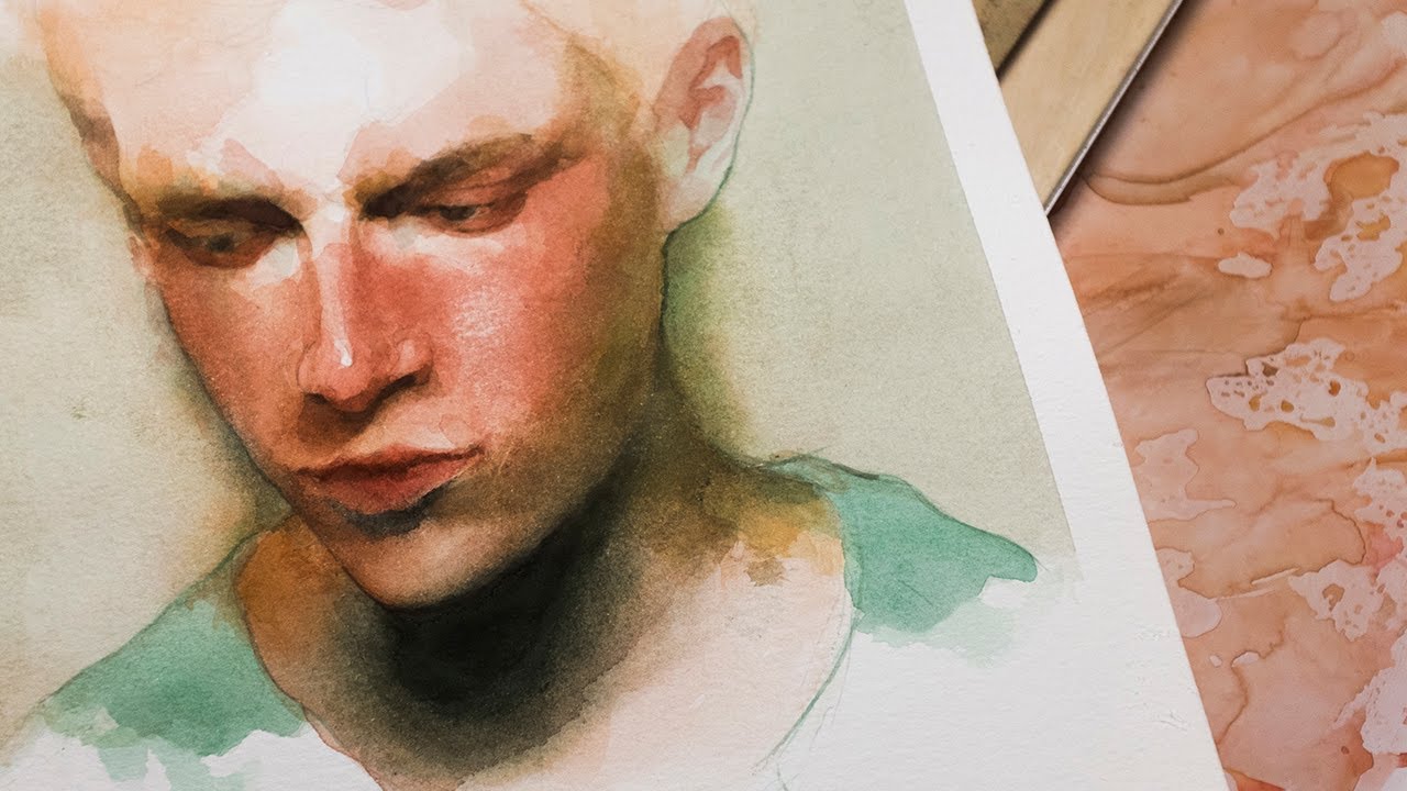 Cómo pintar un retrato REALISTA en ACUARELA sobre papel de CELULOSA