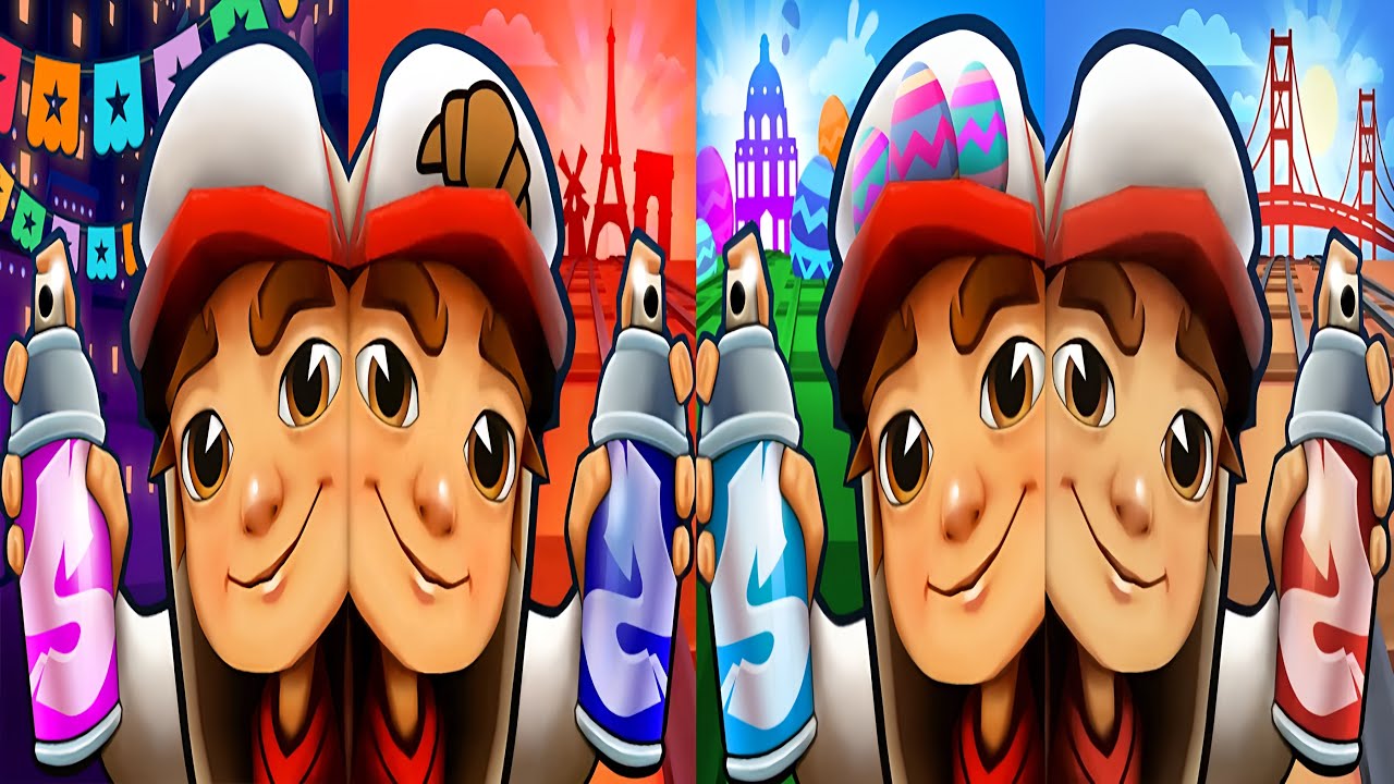 Subway Surfers: Мексика 2025 🆚 Париж 2021 🆚 Оксфорд 2022 🆚 Сан-Франциско 2024