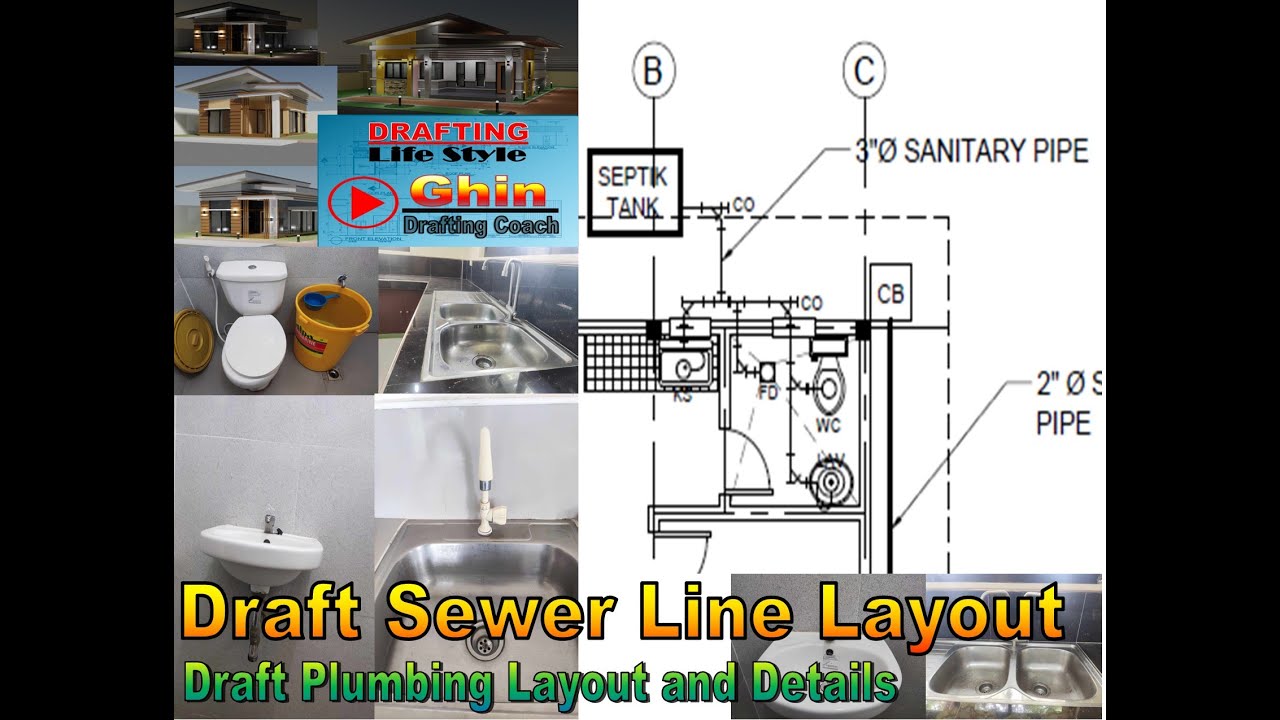 Drawing Exercise 31: How to Draft Sewer Line Layout in AutoCADD